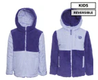 Skechers Girls' Faux Fur Reversible Jacket - Purple