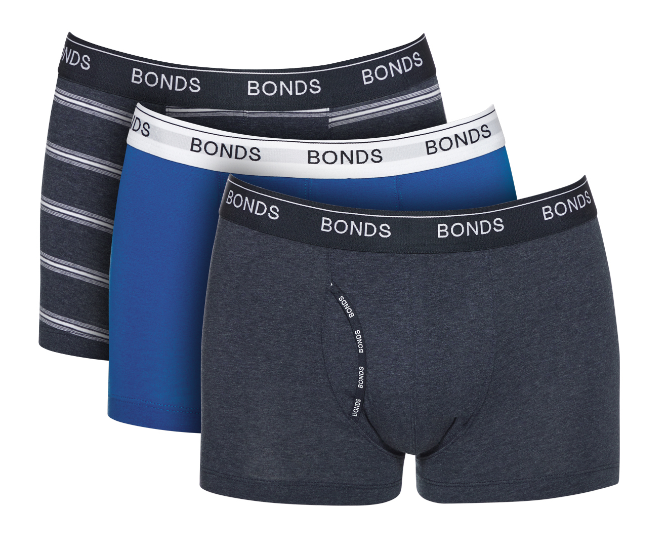 Bonds Men's Guyfront Trunks 3-Pack - Blue Multi | Catch.com.au