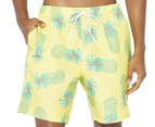 Nautica Swimwear Men's Big & Tall Tropical Pineapple Print Boardshorts - Sunfish Yellow