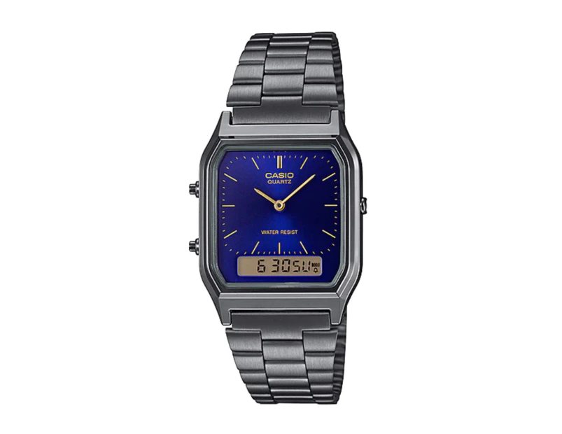 Casio Watch Duo Time Gunmetal Grey/Purple AQ230GG-2A