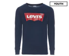 Levi's Youth Boys' Batwing Long Sleeve Tee / T-Shirt / Tshirt - Dress Blues
