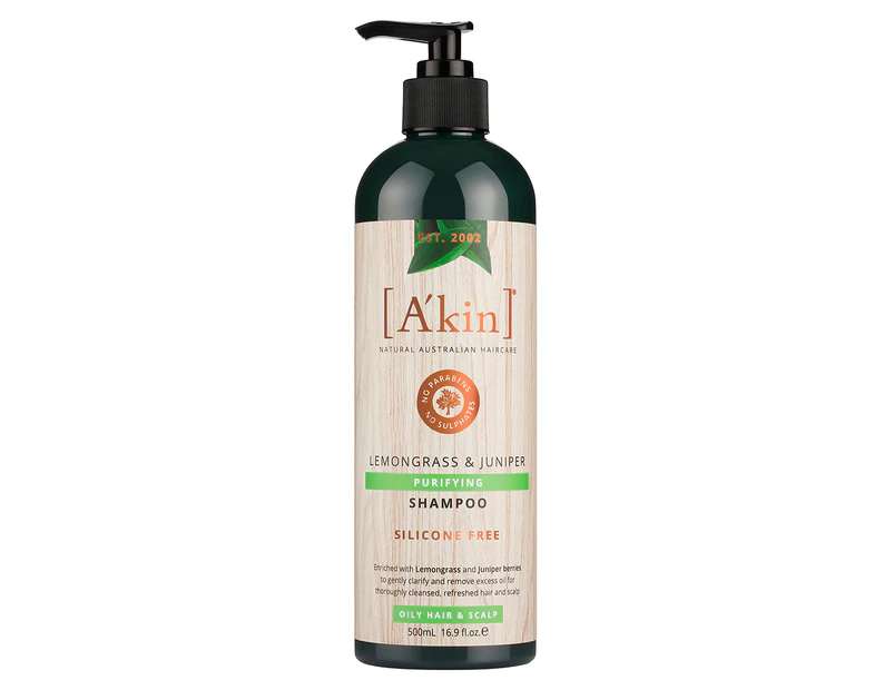A'kin Purifying Shampoo Lemongrass & Juniper 500mL