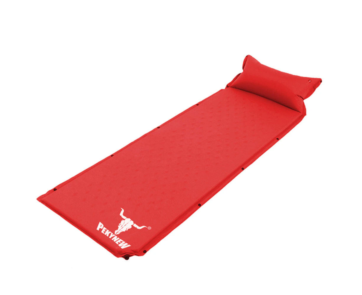 Air Bed Self Inflating Mattress Sleeping Mat Camp Camping Hiking Joinable - red