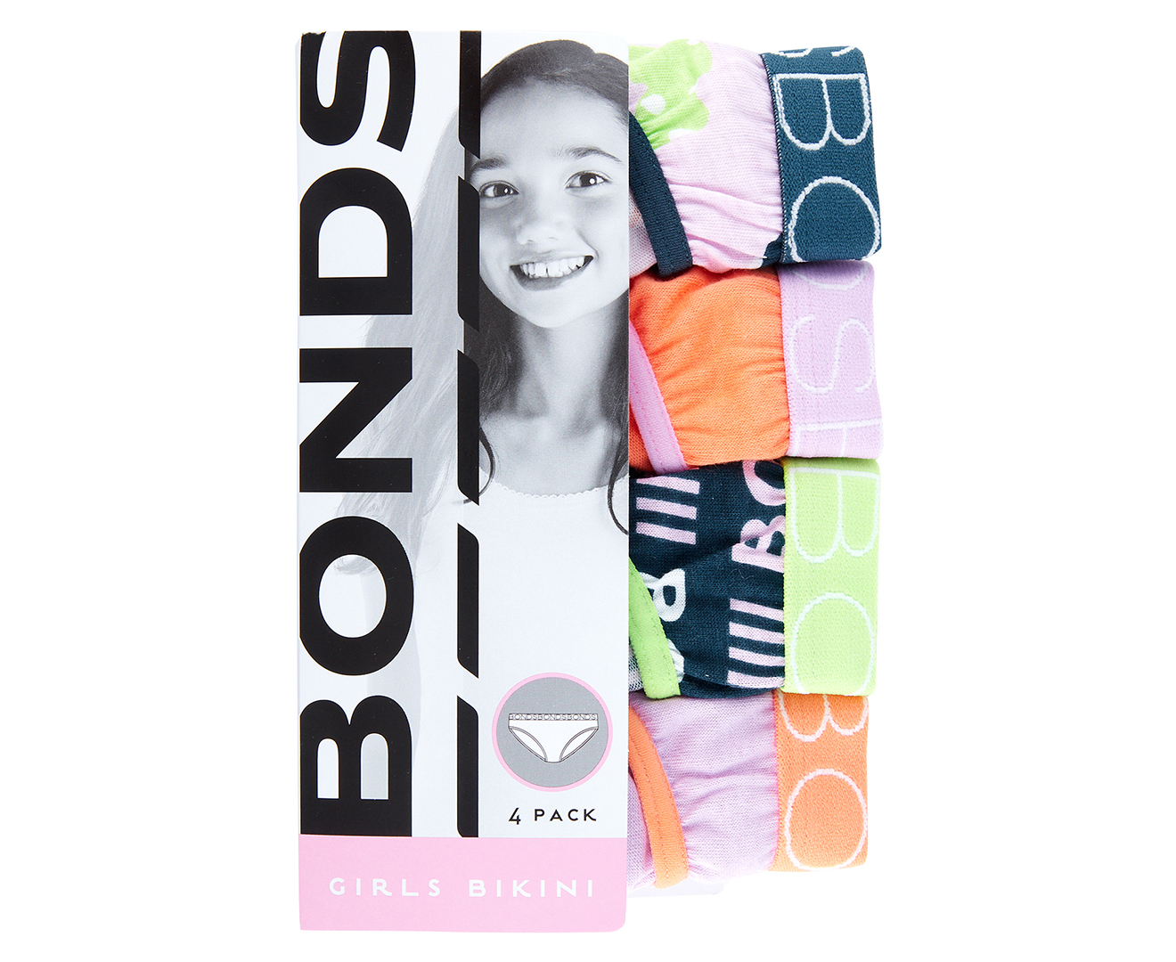 Bonds Girls Bikini Briefs 4 Pack - Multi