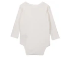 Cotton On Baby Long Sleeve Bubbysuit - Milk