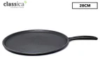 Classica 28cm Pre-Seasoned Cast Iron Flat Pan - Black
