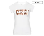 Levi's Girls' Foil Batwing Tee / T-Shirt / Tshirt - White/Champagne