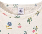 Petit Bateau Girls' Flower Tee / T-Shirt / Tshirt - Marshmallow/Multi