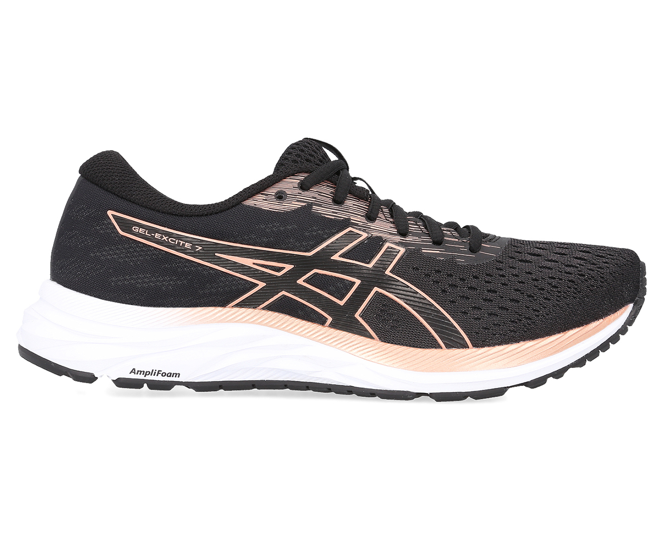 Asics Womens Gel Excite 7 Running Shoes Black Rose Gold Nz