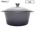 Classica 28cm Round Cast Iron Casserole Pot - Grey