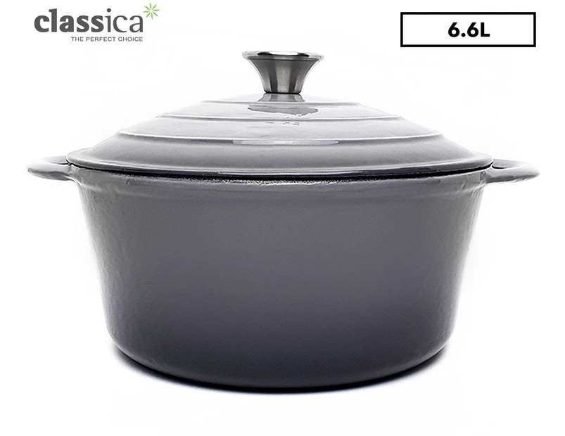 Classica 28cm Round Cast Iron Casserole Pot - Grey