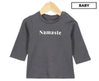 Cotton On Baby Girls' Jamie Long Sleeve Tee - Rabbit Grey/Namaste