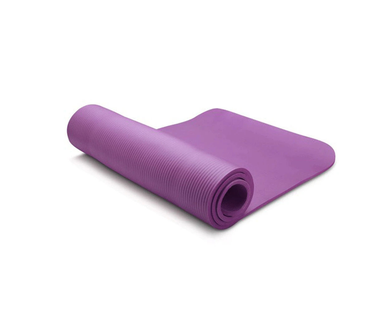 10mm Extra Thick NBR Yoga Mat Gym Pilates Fitness Exercise - purple