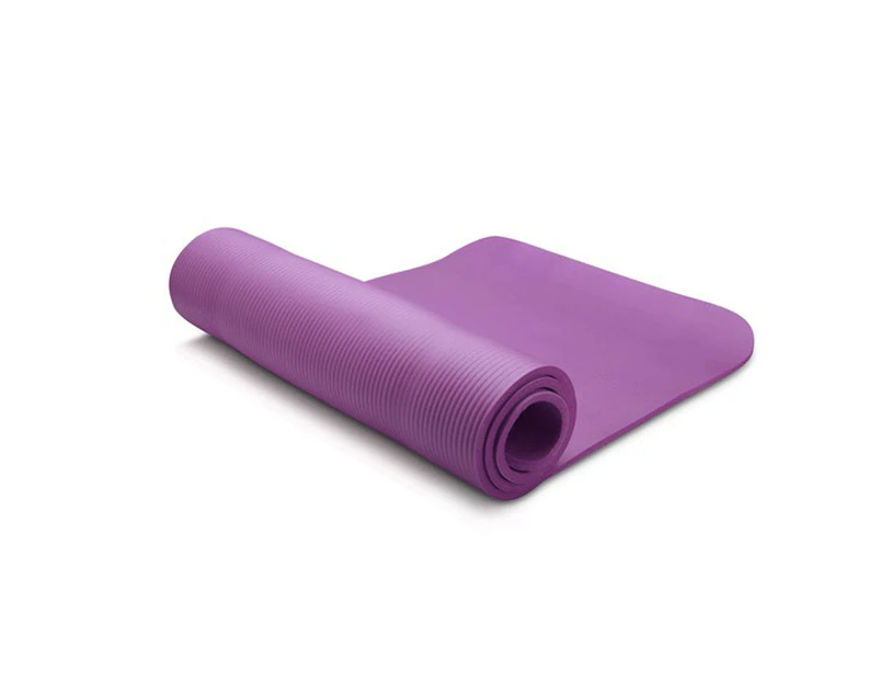 10mm Extra Thick NBR Yoga Mat Gym Pilates Fitness Exercise - purple