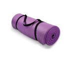 10mm Extra Thick NBR Yoga Mat Gym Pilates Fitness Exercise - purple