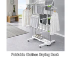 WACWAGNER Premium Large Foldable Rolling Clothes Airer Laundry Drying Rack Stainless Rod
