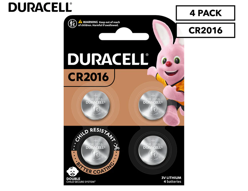 Duracell CR2016 Lithium Coin Battery 4-Pack