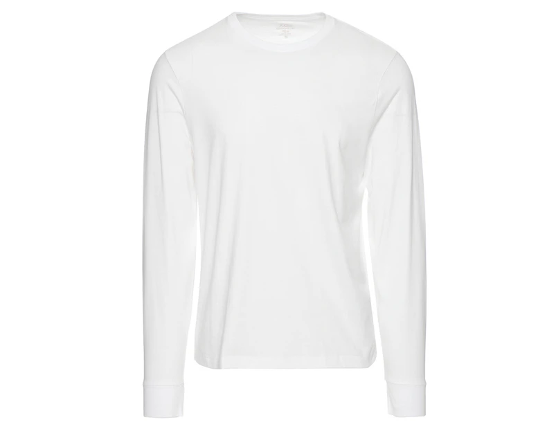 J.Crew Men's Essential Crewneck Long Sleeve Tee / T-Shirt / Tshirt - White
