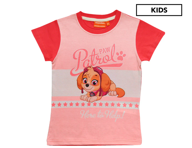Paw Patrol Girls' Here To Help Tee / T-Shirt / Tshirt - Pink