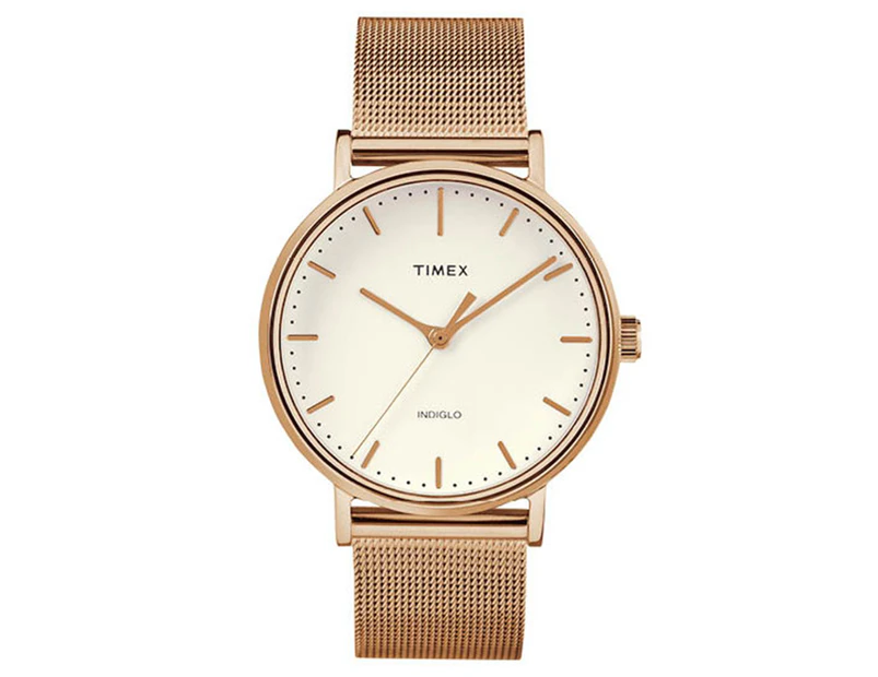Timex Unisex 37mm Fairfield Stainless Steel Watch - Rose Gold/Cream