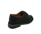 Wilde Janna Wide Fit Leather School Shoes Ladies Sizes Smooth Finish Lace Up - Black