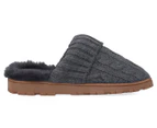 Jessica Simpson Women's Cable Knit Scuff Slippers - Charcoal