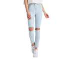 Abrand Women's A High Skinny Ankle Basher Jeans - Baltimore Blue Rip
