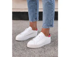 Jo Mercer Women's Tusk Sneakers Leather Flats - White
