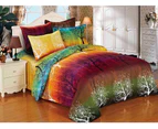 Rainbow Tree Single Size Quilt/Doona/Duvet Cover Set