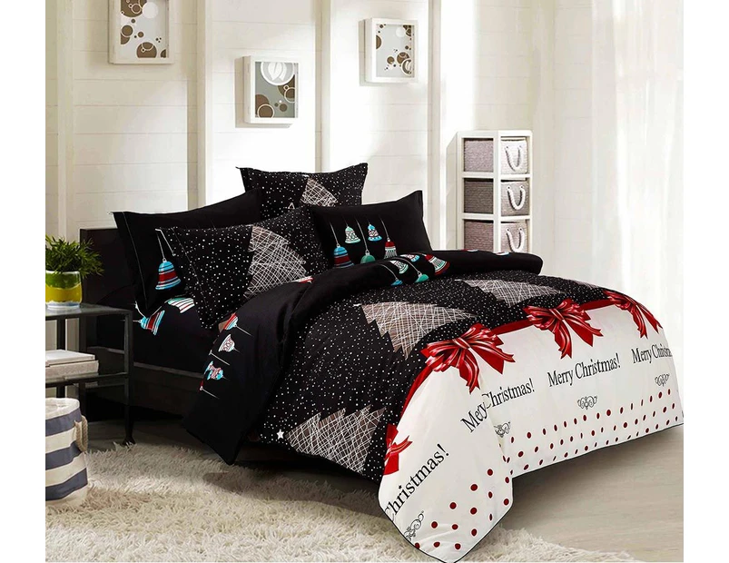 Merry Christmas Single Size Quilt/Doona/Duvet Cover Set