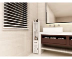 120CM Bathroom Toilet Utility Cabinet Vanity Storage Shelves White