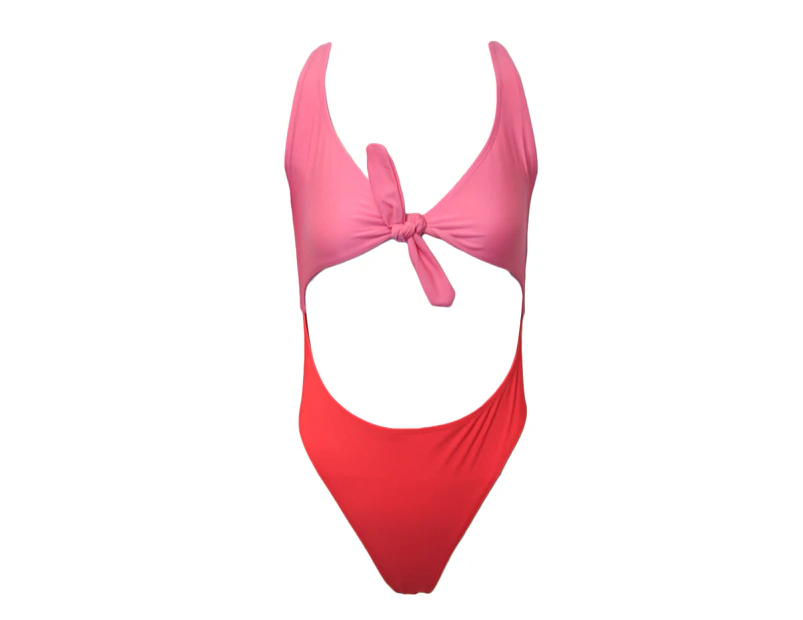 Brave Soul Womens Two Tone Swim Suit (Red/Pink) - UT271