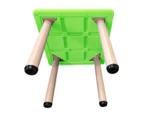 Heavy Duty Plastic Kids Square Table Chairs-Green Table 3pcs
