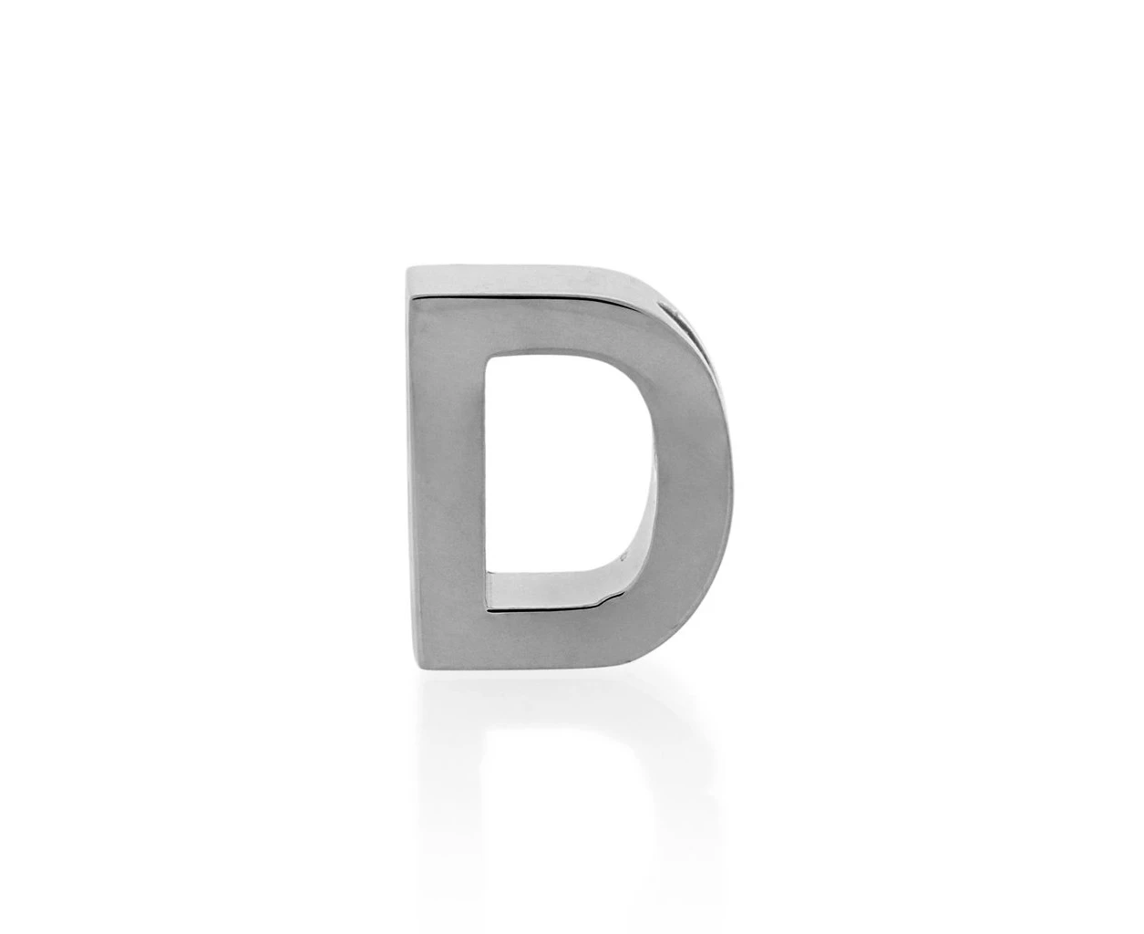 Sterling Silver Petite Block Initial D with 45cm Chain