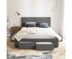 Fabric Storage Bed Frame with 4 Drawers in King, Queen and Double Size (Charcoal) 3