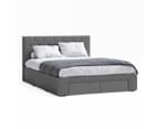 Fabric Storage Bed Frame with 4 Drawers in King, Queen and Double Size (Charcoal) 4