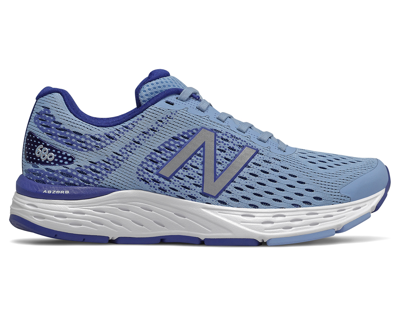 New Balance Women's 680v6 Wide Fit Running Shoes - Air Blue/White ...