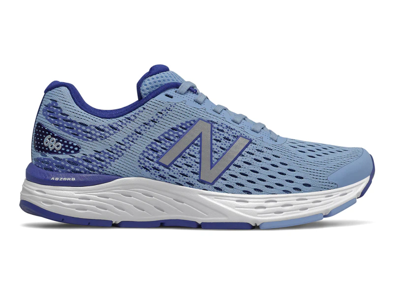 New Balance Women's 680v6 Wide Fit Running Shoes - Air Blue/White