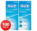 2 x 50pk Oral-B Super Dental Floss Pre-Cut Strands