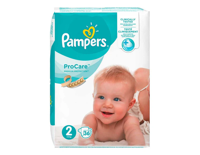 Pro-Care Essential Nappies - Size 2.  3kg- 6kg. 36 Nappies.