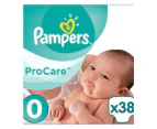 Pro-Care Essential Nappies - Size 0.  1.5kg-2.5kg. 38 Nappies.