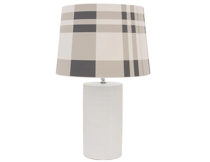 Channing Bedside Lamp W/Chequered Shade