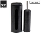 Salt & Pepper 2-Piece Spot Toilet Brush & Roll Holder Set - Black