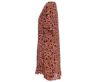 Project REM Women's Short Sleeve Frill Dress - Leopard Print