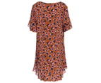 Project REM Women's Short Sleeve Frill Dress - Leopard Print
