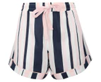 Project REM Women's Seeing Stripes Boxer Pyjama Shorts - Pink