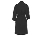 DKNY Women's 3/4 Sleeve Robe - Black