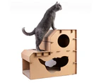 Pet Cat Cardboard Claw Scratcher Corrugated Big House Play Toy Interactive 58CM