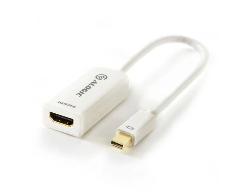ALOGIC Premium 15cm Mini DisplayPort to HDMI Adapter - Male to Female - WHITE