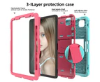 WIWU Silicone+PC Case 3-Layer Anti-fall Protective Cover With Pencil Holder For iPad Pro 11inch 2018/2020-4aqua hotpink